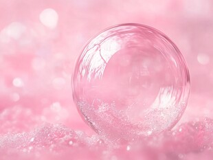 梦幻粉色泡泡晶莹剔透