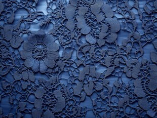 深蓝精致蕾丝面料纹理