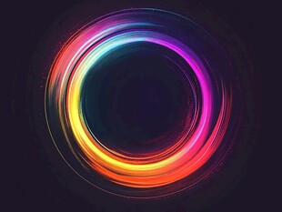 炫彩霓虹圆环抽象背景图