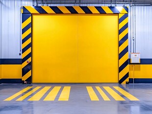黄色工业快速卷帘门场景