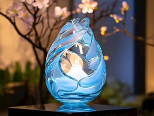 梦幻蓝色琉璃艺术摆件