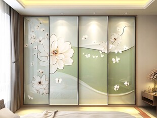 唯美花卉图案卧室衣柜门