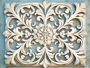 精美花卉石雕装饰图案