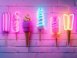 霓虹风梦幻冰淇淋墙饰