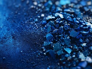 蓝色碎晶粉末的微观之美