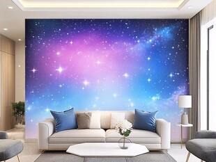 梦幻星空客厅背景墙