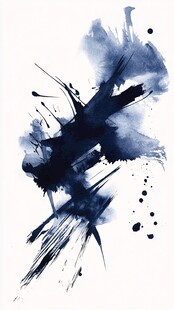 水墨笔触抽象艺术图案