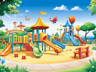 多彩儿童户外游乐场景观