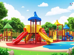多彩儿童户外游乐设施