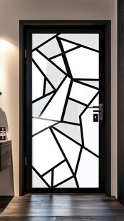 几何图案创意玻璃入户门