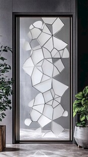 几何图案艺术玻璃隔断