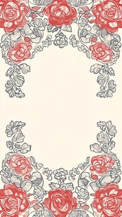 复古花卉边框装饰图案