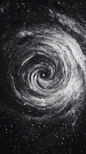 黑白旋涡星系图