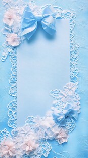 蓝色蕾丝花边装饰图