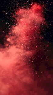 红色粉末爆炸特效画面