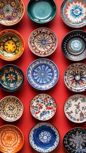 多彩精美陶瓷盘展示