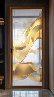 金色艺术玻璃门 时尚大气