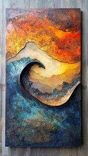 汹涌海浪抽象艺术画作