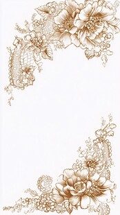 金色花卉精致边角装饰图