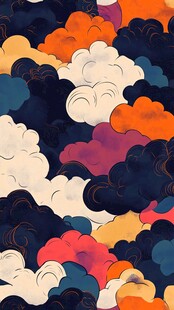 多彩梦幻云朵图案设计