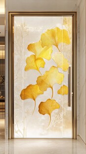 银杏叶艺术玻璃隔断