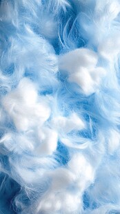梦幻蓝白蓬松绒毛材质