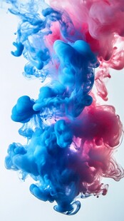 彩色墨水在水中舞动