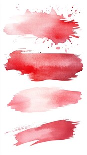 红色水彩笔触素材集合