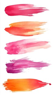 多彩水彩笔触绘画素材