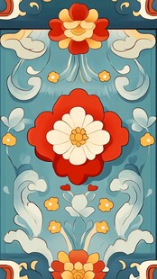 中式花卉图案装饰纹样