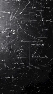 黑板上的数学公式与线条