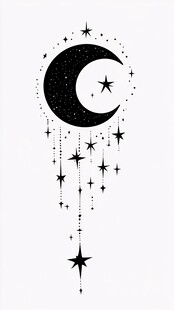 梦幻星月图案设计元素