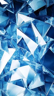 蓝色几何晶体抽象背景图