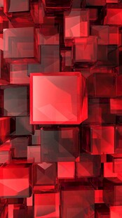 红色立体方块抽象背景图