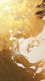 金色凤凰抽象艺术插画