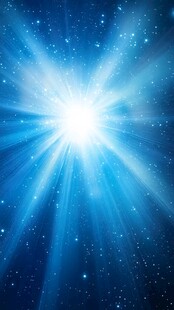 蓝色星空光芒闪耀背景图