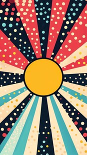 复古放射波普风图案背景