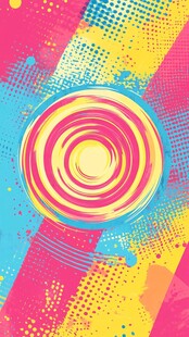 炫彩波普风抽象几何图案
