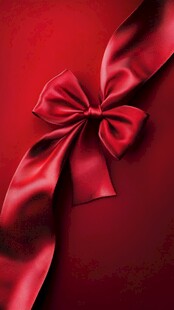 红色精美蝴蝶结缎带装饰