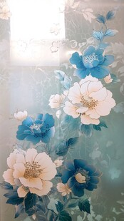 蓝白花卉雅致图案背景