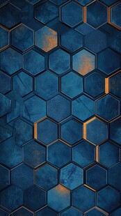 蓝色六边形金属质感背景