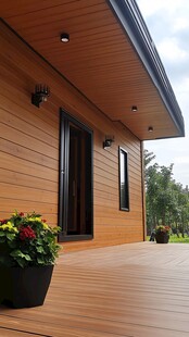 木质房屋户外温馨景致