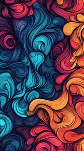 绚丽多彩的抽象流体图案