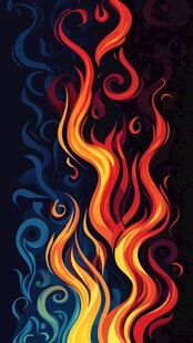 炫彩火焰抽象图案背景