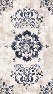 蓝白中式复古花纹图案