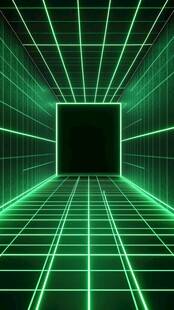 绿光隧道科幻空间场景