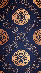 中式古典云纹福寿图案