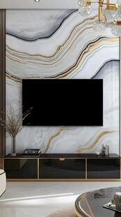 奢华大理石电视背景墙设计