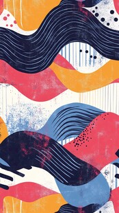 抽象多彩波浪纹理图案