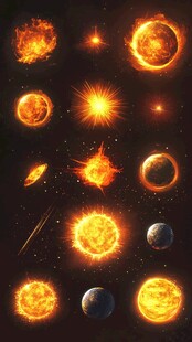 宇宙天体爆炸与闪耀景象